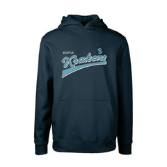 Seattle Kraken Levelwear Youth Podium Retro Script Fleece Pullover Hoodie - Deep Sea Blue | US 201183758