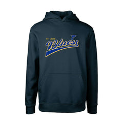 St. Louis Blues Levelwear Youth Podium Retro Script Fleece Pullover Hoodie - Navy | US 201183763
