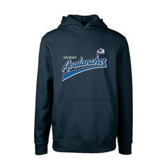 Colorado Avalanche Levelwear Youth Podium Retro Script Fleece Pullover Hoodie - Navy | US 201183764