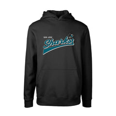 San Jose Sharks Levelwear Youth Podium Retro Script Fleece Pullover Hoodie - Black | US 201183767