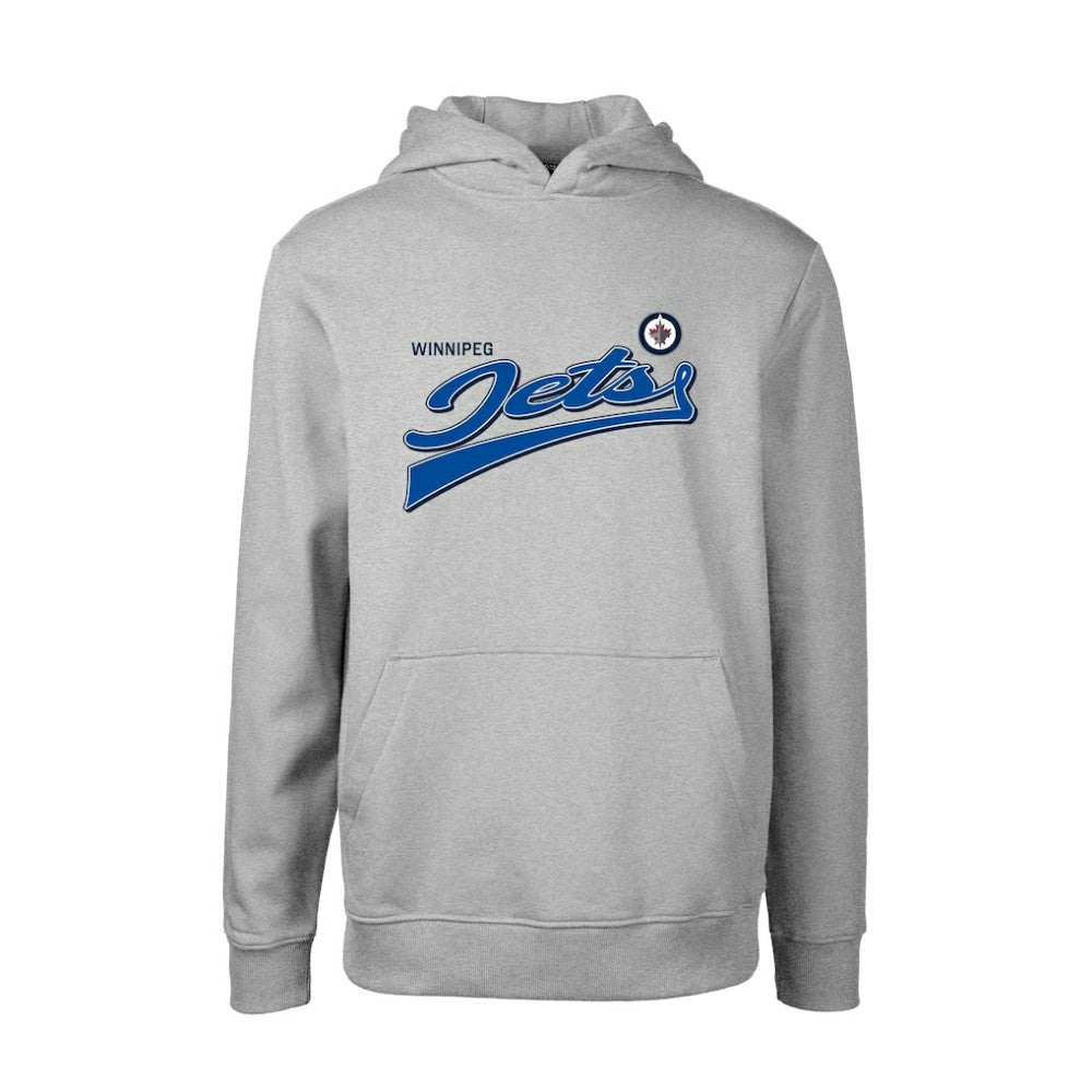Winnipeg Jets Levelwear Youth Podium Retro Script Fleece Pullover Hoodie - Gray | US 201183768