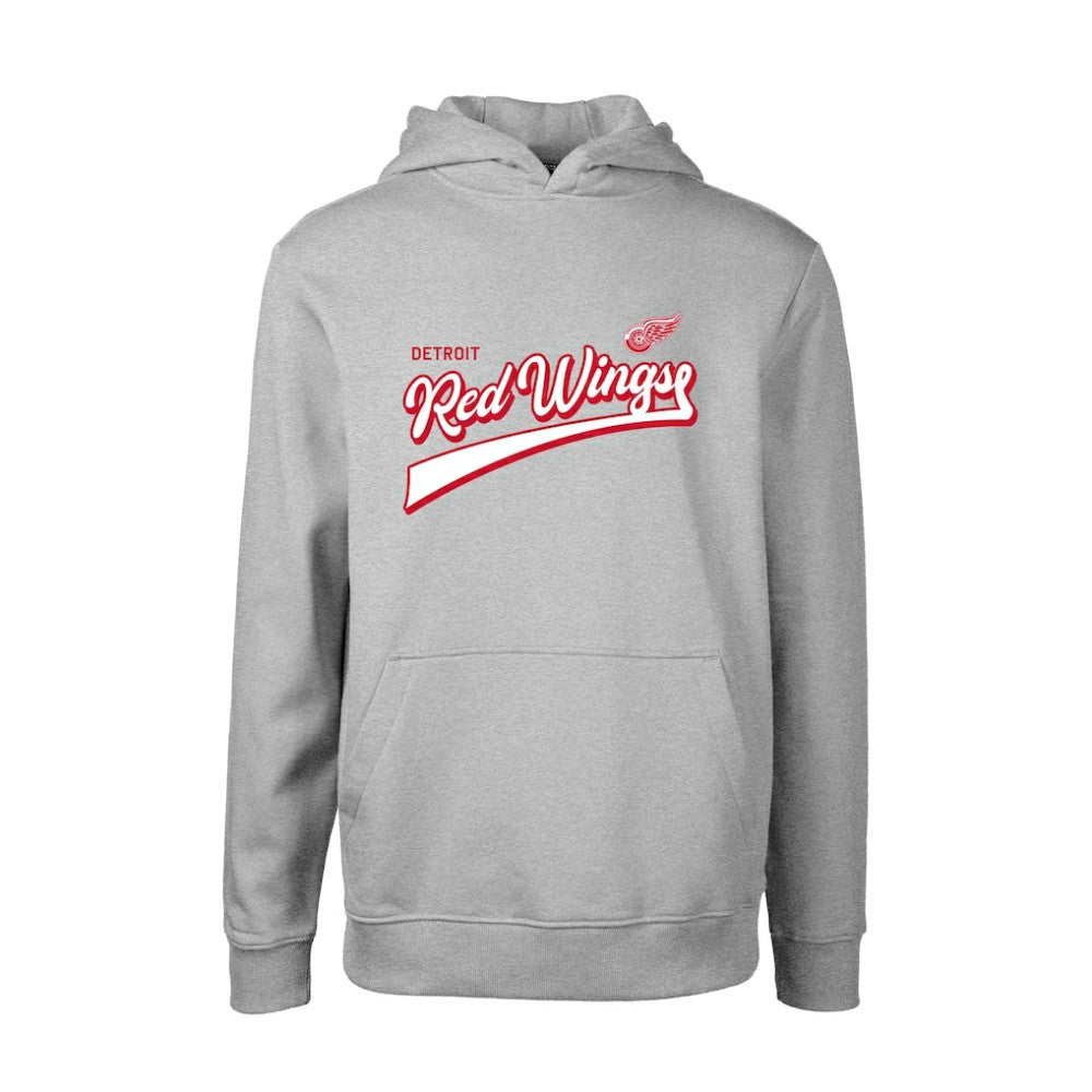 Detroit Red Wings Levelwear Youth Podium Retro Script Fleece Pullover Hoodie - Gray | US 201183771