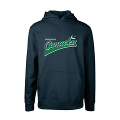 Vancouver Canucks Levelwear Youth Podium Retro Script Fleece Pullover Hoodie - Navy | US 201183781