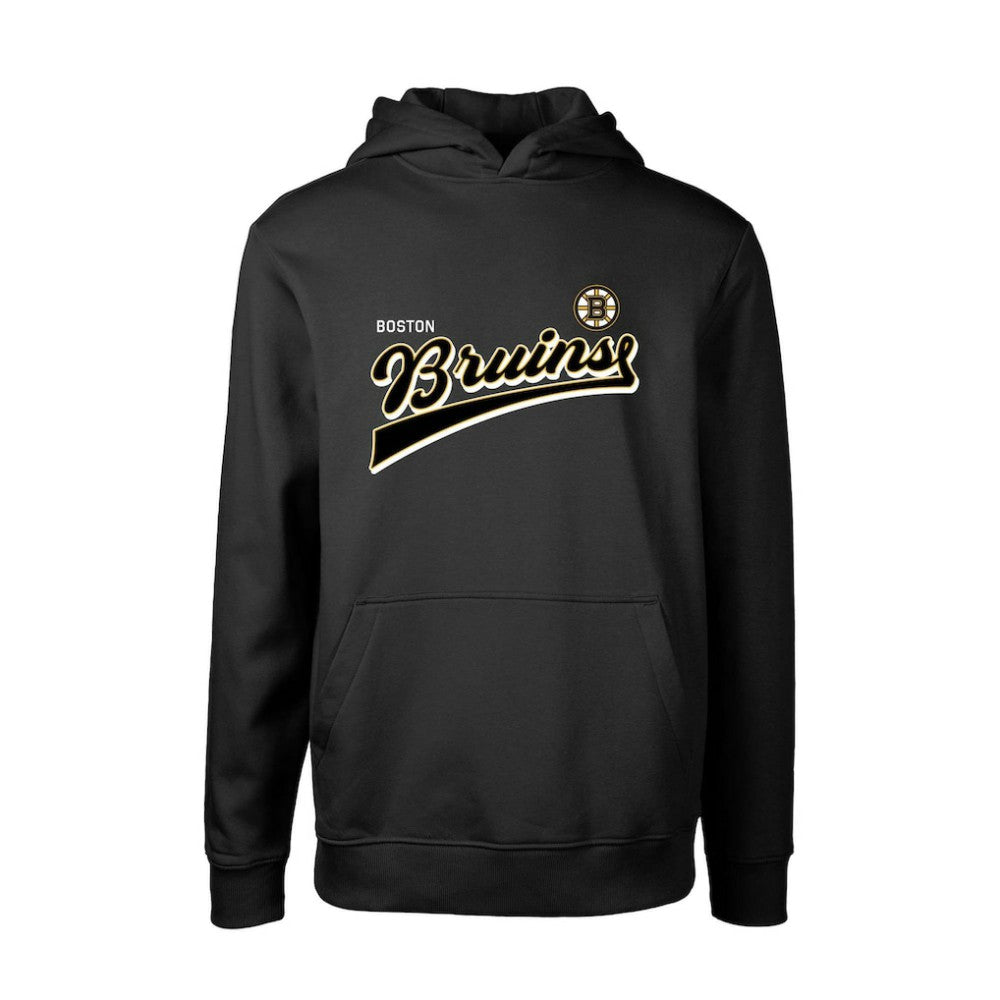 Boston Bruins Levelwear Youth Podium Retro Script Fleece Pullover Hoodie - Black | US 201183786