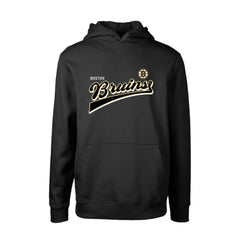 Boston Bruins Levelwear Youth Podium Retro Script Fleece Pullover Hoodie - Black | US 201183786