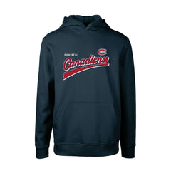 Montreal Canadiens Levelwear Youth Podium Retro Script Fleece Pullover Hoodie - Navy | US 201183787