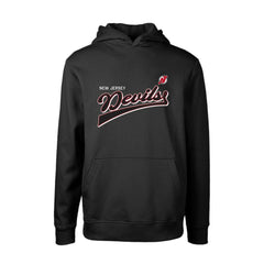 New Jersey Devils Levelwear Youth Podium Retro Script Fleece Pullover Hoodie - Black | US 201183789