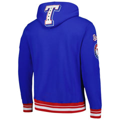 Texas Rangers Pro Standard Mash Up Logo Pullover Hoodie - Royal Hoodies