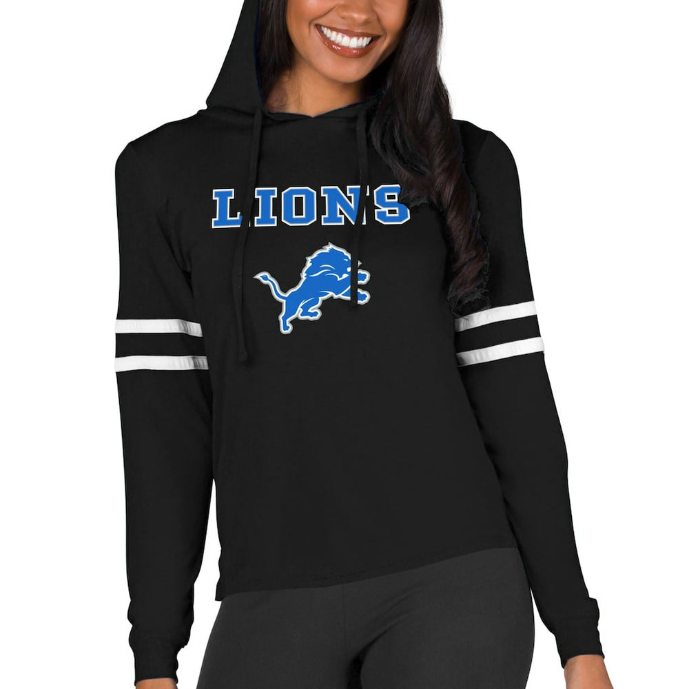 Detroit Lions Concepts Sport Women's Marathon Lightweight Lounge Pullover Hoodie - Black Hoodies