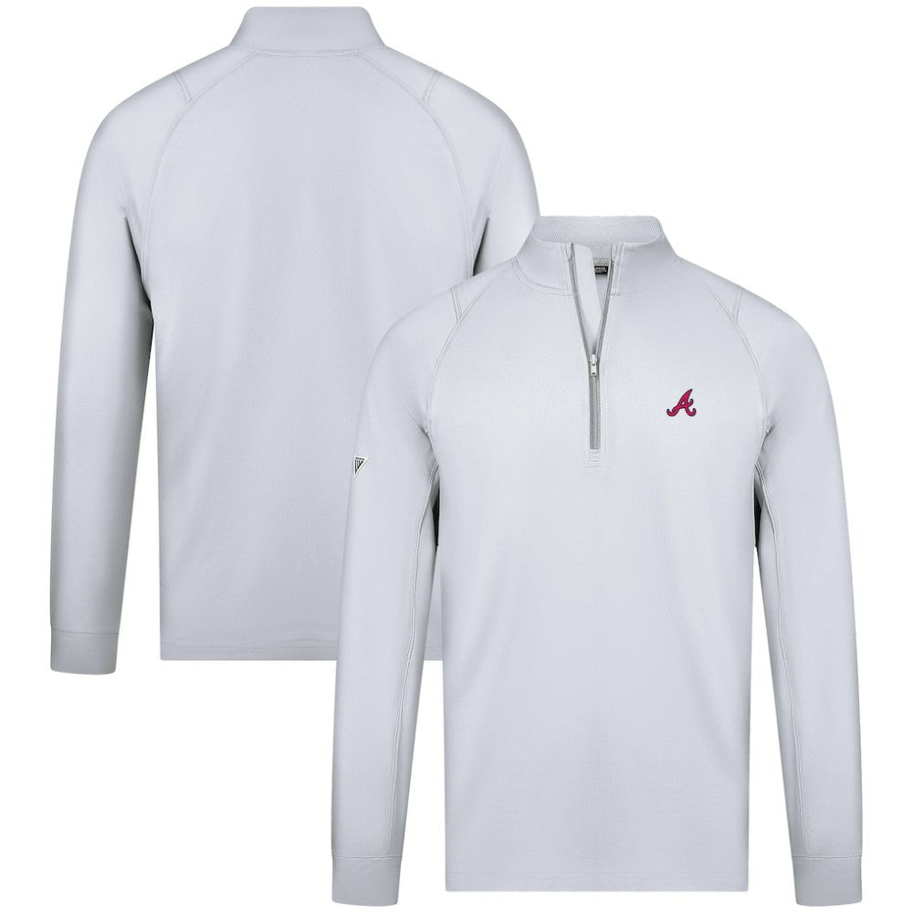 Atlanta Braves Levelwear Theory Insignia Quarter-Zip Pullover - White Pullover