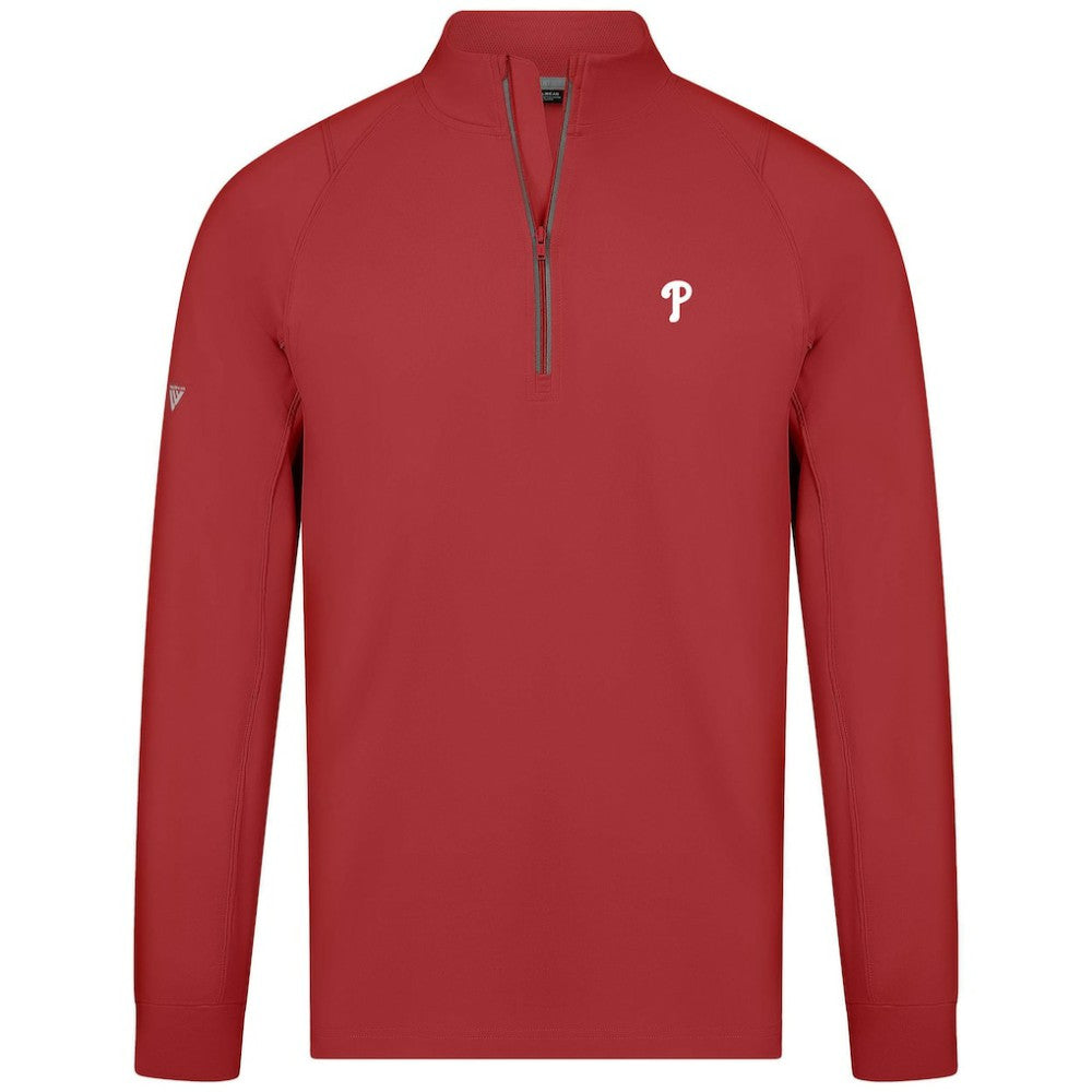 Philadelphia Phillies Levelwear Theory Insignia Quarter-Zip Pullover - Red Pullover