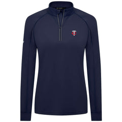 Minnesota Twins Levelwear Women's Kinetic Insignia Quarter-Zip Pullover - Navy Pullover