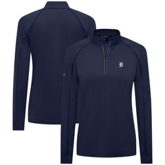 Detroit Tigers Levelwear Women's Kinetic Insignia Quarter-Zip Pullover - Navy Pullover