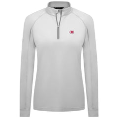 Cincinnati Reds Levelwear Women's Kinetic Insignia Quarter-Zip Pullover - White Pullover