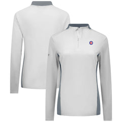 Chicago Cubs Levelwear Women's Moxie Insignia Quarter-Zip Pullover - White Pullover
