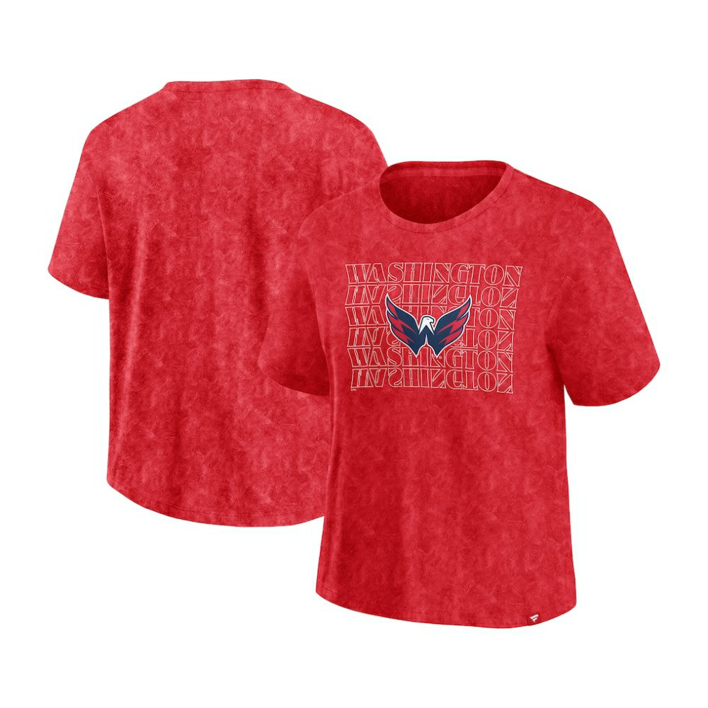 Washington Capitals Fanatics Women's Faded Wash T-Shirt - Red | US 201190117