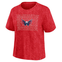 Washington Capitals Fanatics Women's Faded Wash T-Shirt - Red | US 201190117