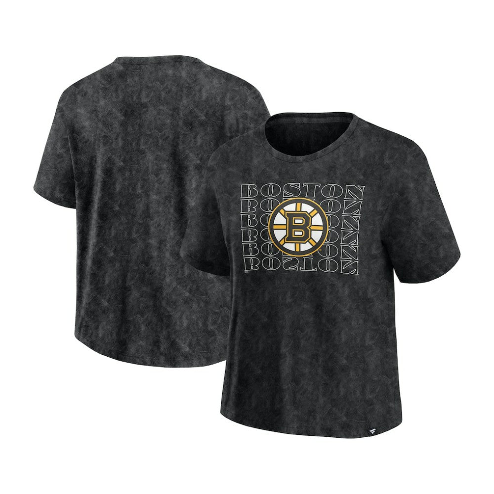 Boston Bruins Fanatics Women's Faded Wash T-Shirt - Black | US 201190118