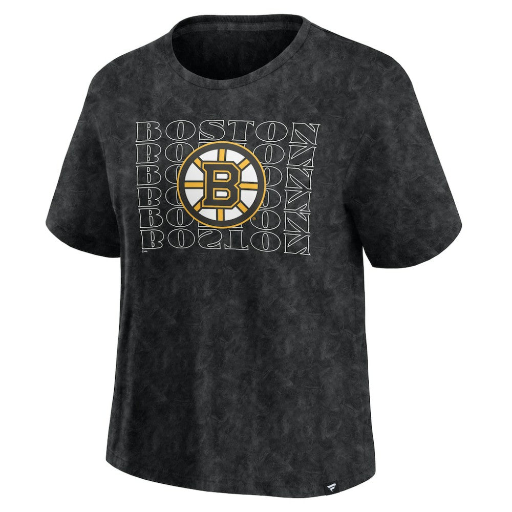 Boston Bruins Fanatics Women's Faded Wash T-Shirt - Black | US 201190118