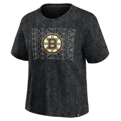 Boston Bruins Fanatics Women's Faded Wash T-Shirt - Black | US 201190118