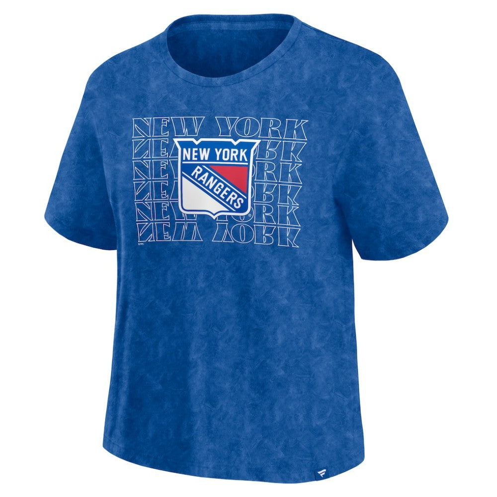 New York Rangers Fanatics Women's Faded Wash T-Shirt - Blue | US 201190125