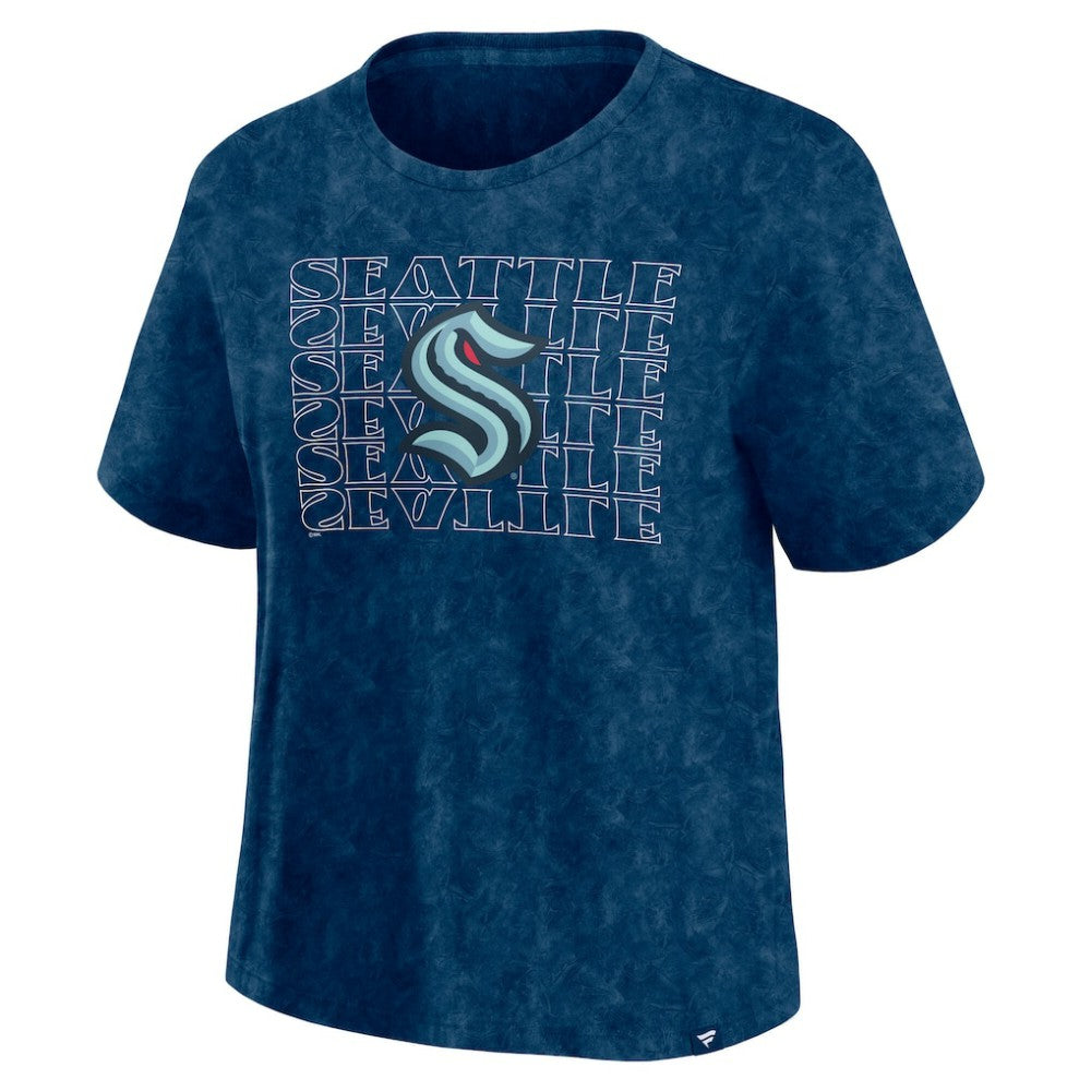 Seattle Kraken Fanatics Women's Faded Wash T-Shirt - Deep Sea Blue | US 201190128
