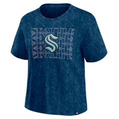 Seattle Kraken Fanatics Women's Faded Wash T-Shirt - Deep Sea Blue | US 201190128