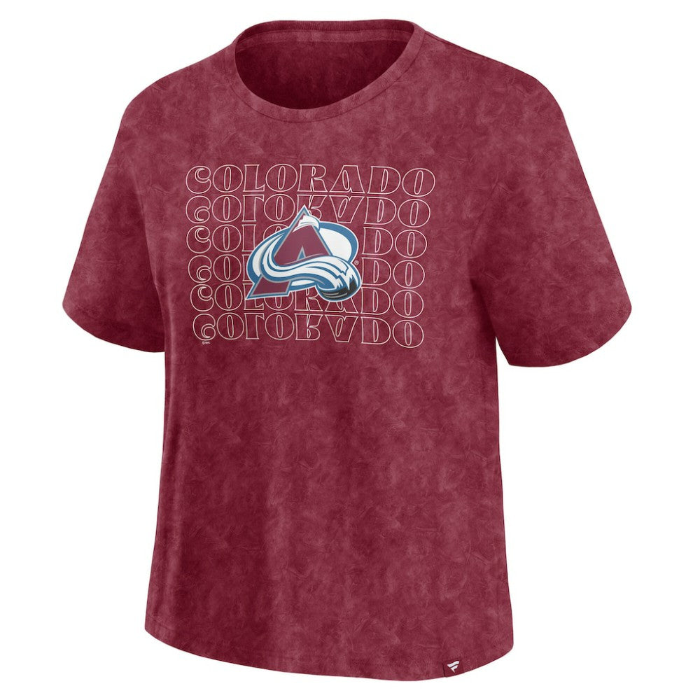 Colorado Avalanche Fanatics Women's Faded Wash T-Shirt - Burgundy | US 201190131
