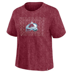 Colorado Avalanche Fanatics Women's Faded Wash T-Shirt - Burgundy | US 201190131