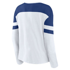 Tampa Bay Lightning Fanatics Women's Frozen Long Sleeve Notch Neck T-Shirt - White/Blue | US 201190160