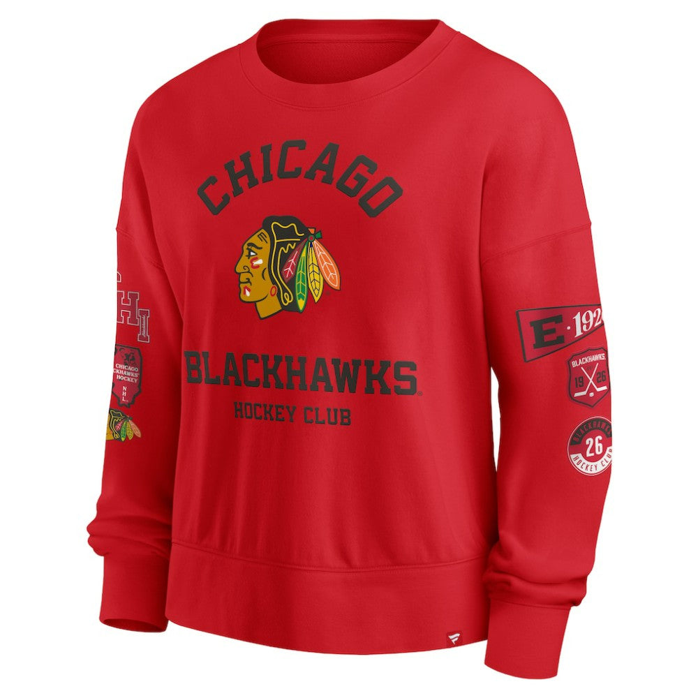 Chicago Blackhawks Fanatics Women's Go Team Pullover Sweatshirt - Red | US 201190221