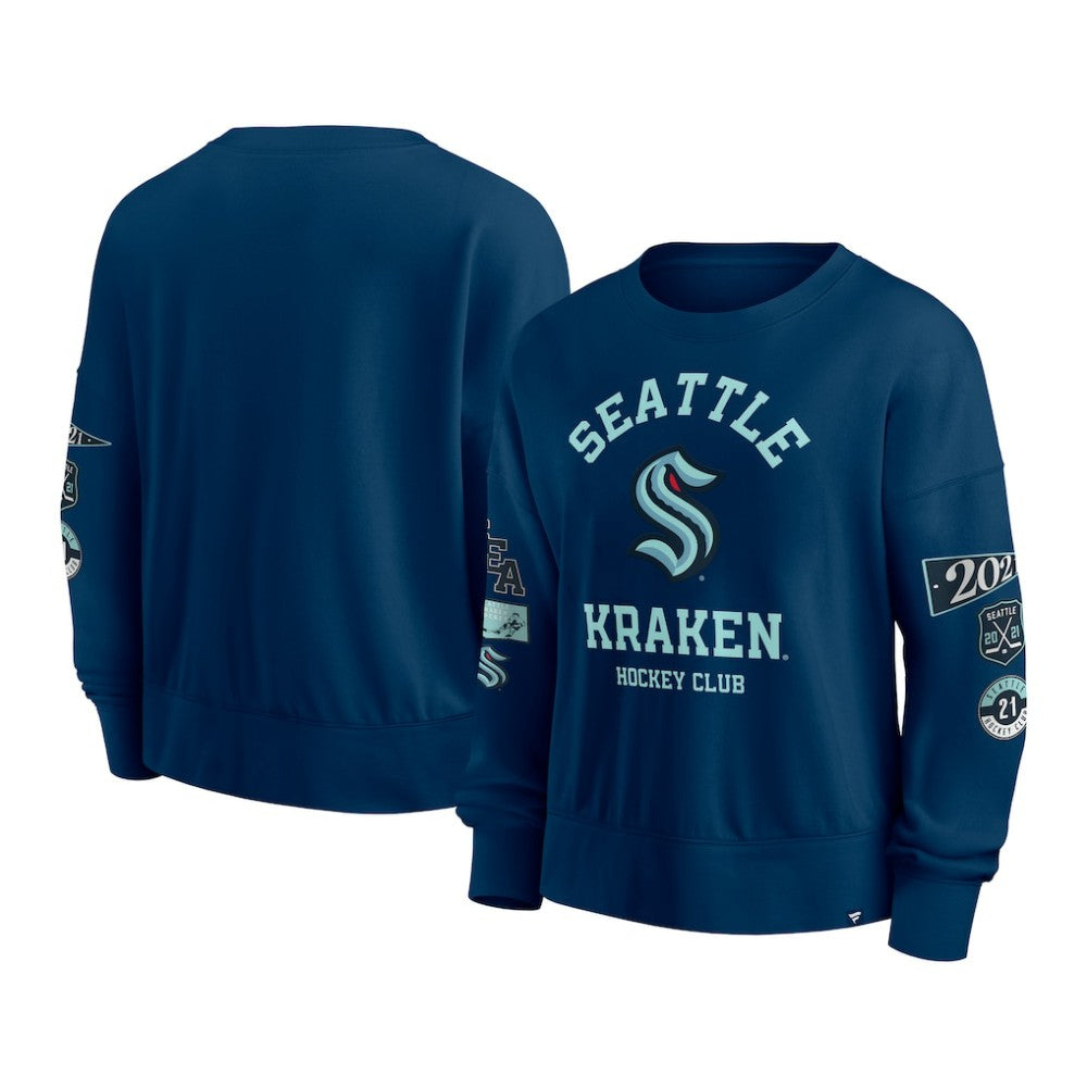 Seattle Kraken Fanatics Women's Go Team Pullover Sweatshirt - Deep Sea Blue | US 201190231