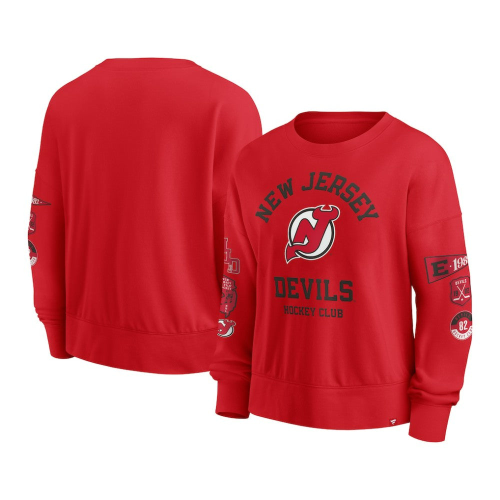 New Jersey Devils Fanatics Women's Go Team Pullover Sweatshirt - Red | US 201190232