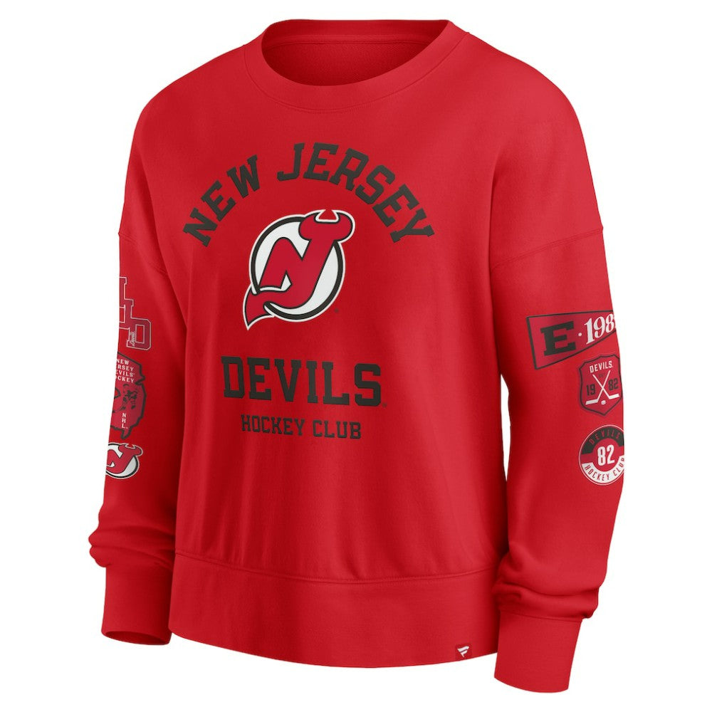 New Jersey Devils Fanatics Women's Go Team Pullover Sweatshirt - Red | US 201190232