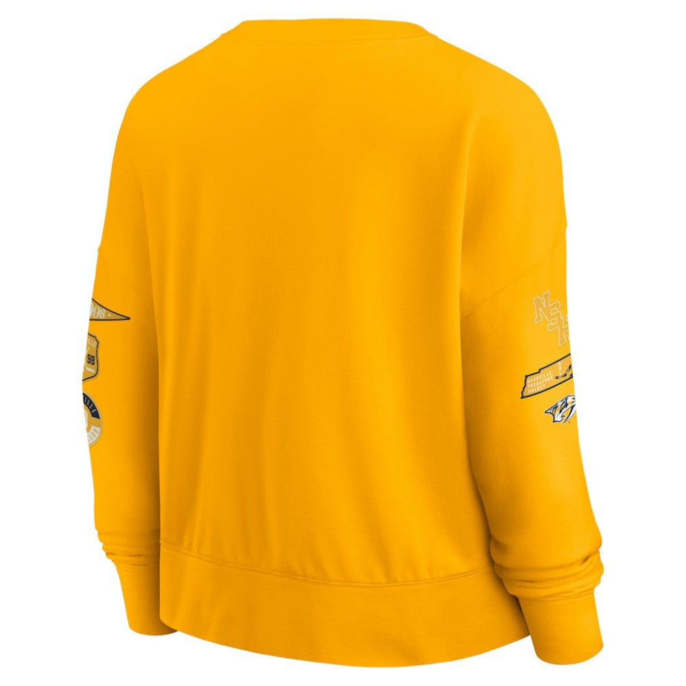 Nashville Predators Fanatics Women's Go Team Pullover Sweatshirt - Gold | US 201190240
