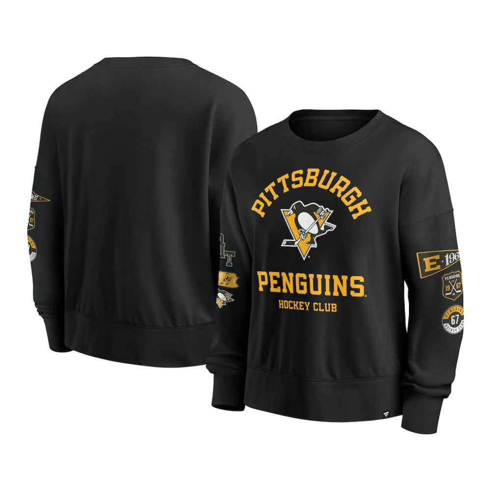 Pittsburgh Penguins Fanatics Women's Go Team Pullover Sweatshirt - Black | US 201190244