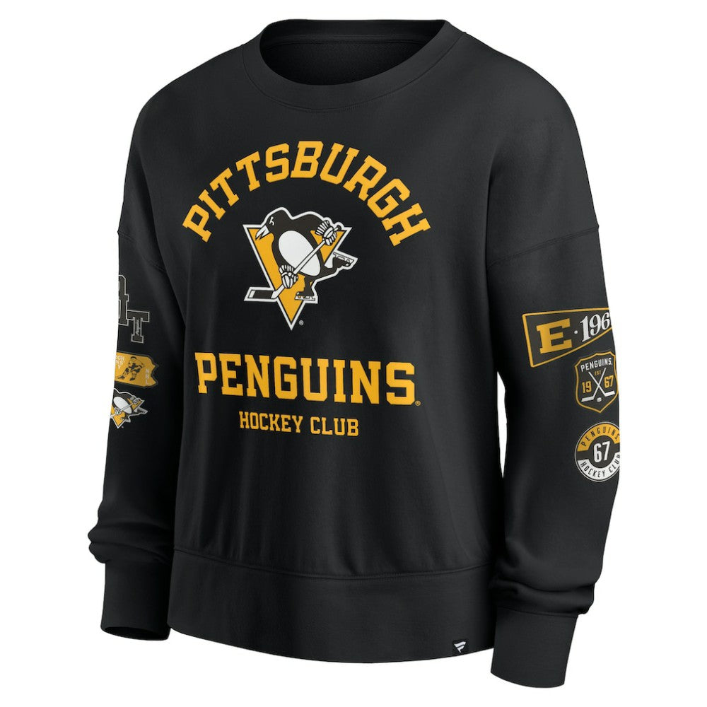 Pittsburgh Penguins Fanatics Women's Go Team Pullover Sweatshirt - Black | US 201190244