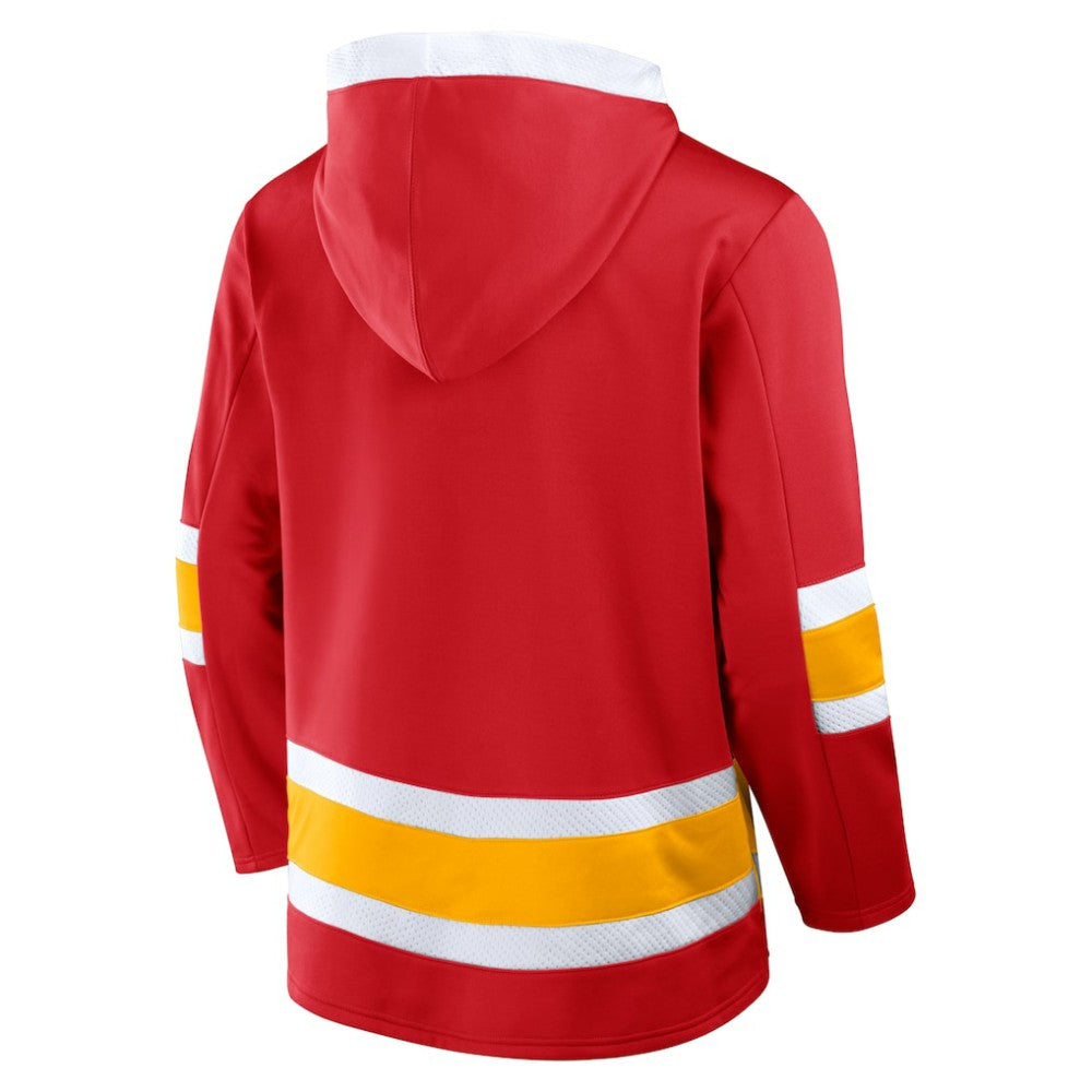 Calgary Flames Fanatics Inside Line Fleece Pullover Hoodie- Red | US 201190730