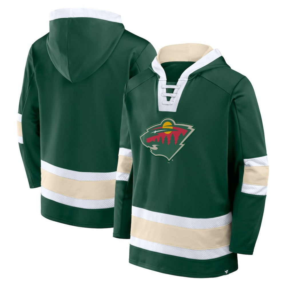 Minnesota Wild Fanatics Inside Line Fleece Pullover Hoodie- Green | US 201190739