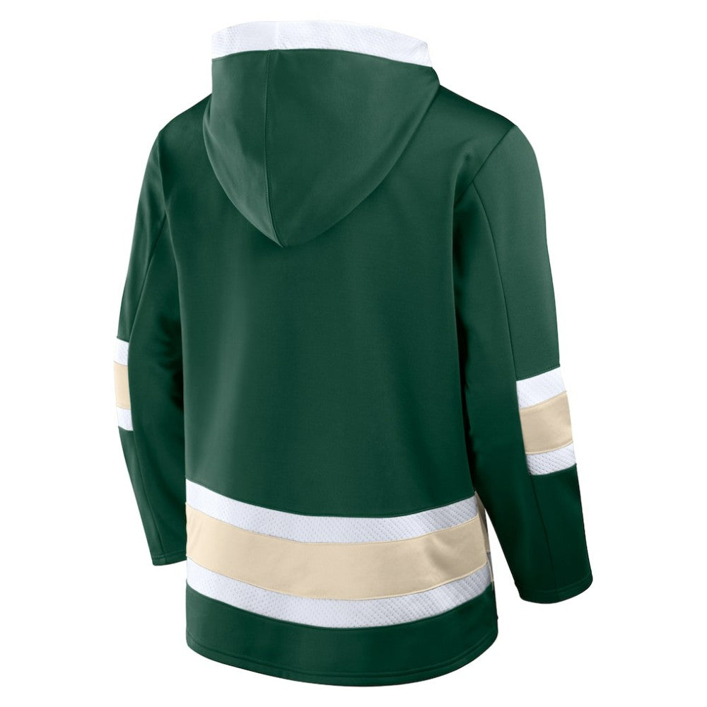 Minnesota Wild Fanatics Inside Line Fleece Pullover Hoodie- Green | US 201190739
