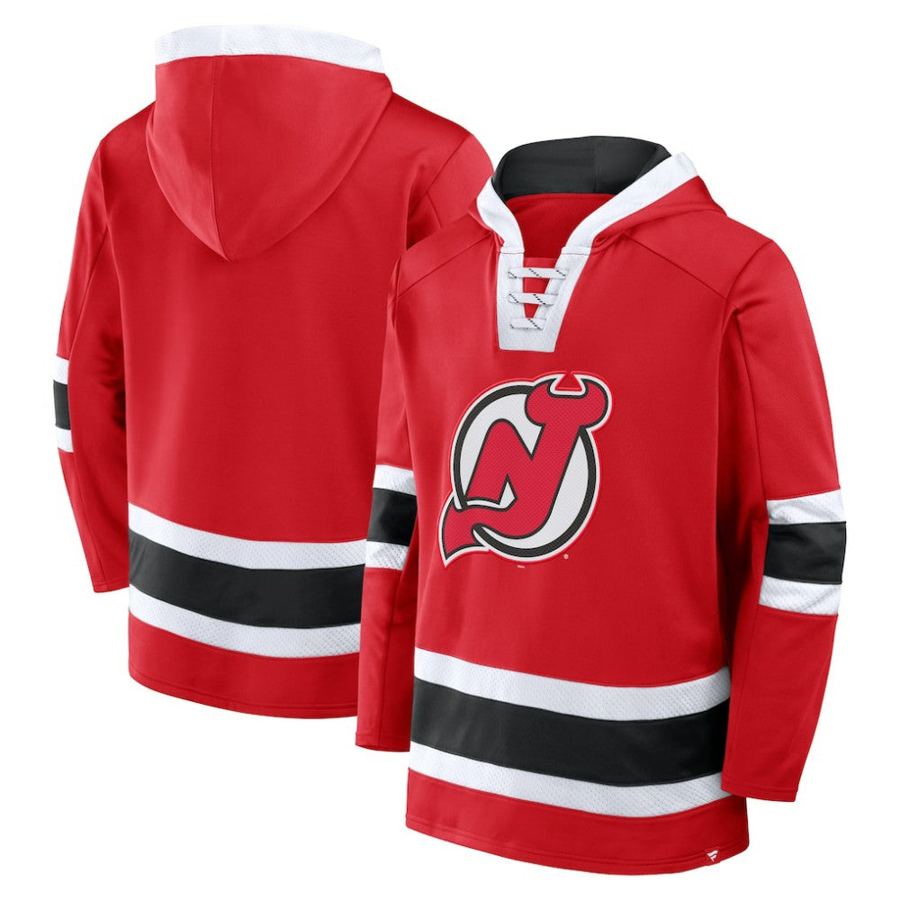 New Jersey Devils Fanatics Inside Line Fleece Pullover Hoodie- Red | US 201190753