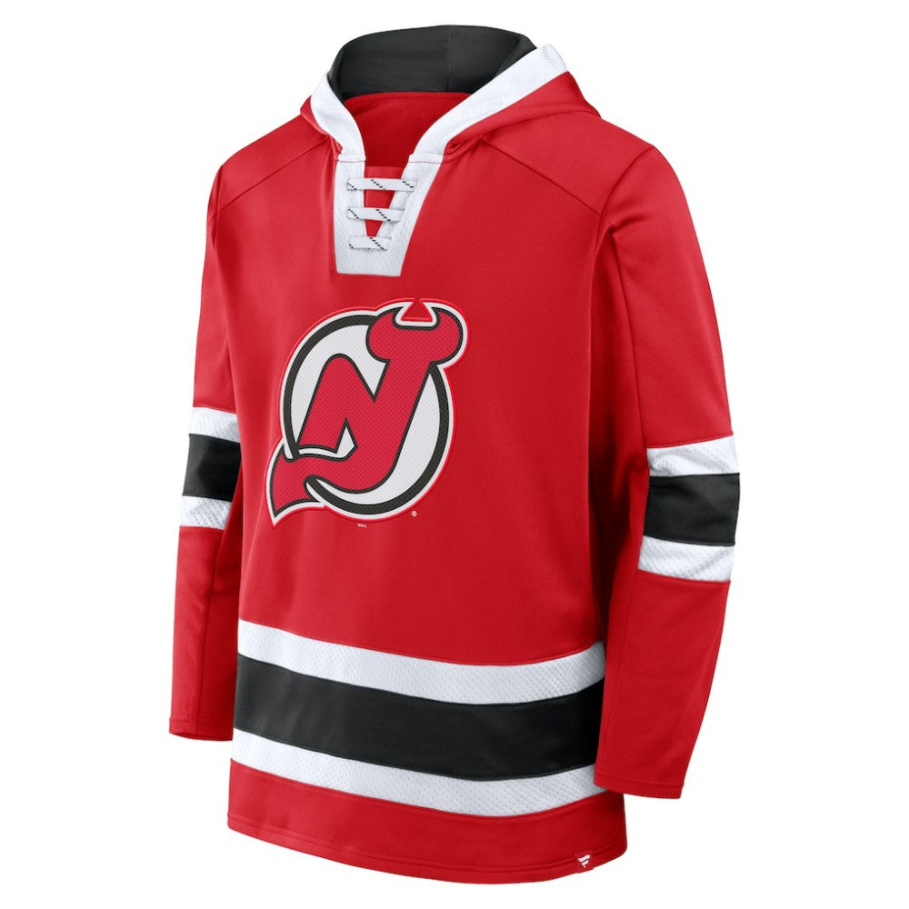 New Jersey Devils Fanatics Inside Line Fleece Pullover Hoodie- Red | US 201190753
