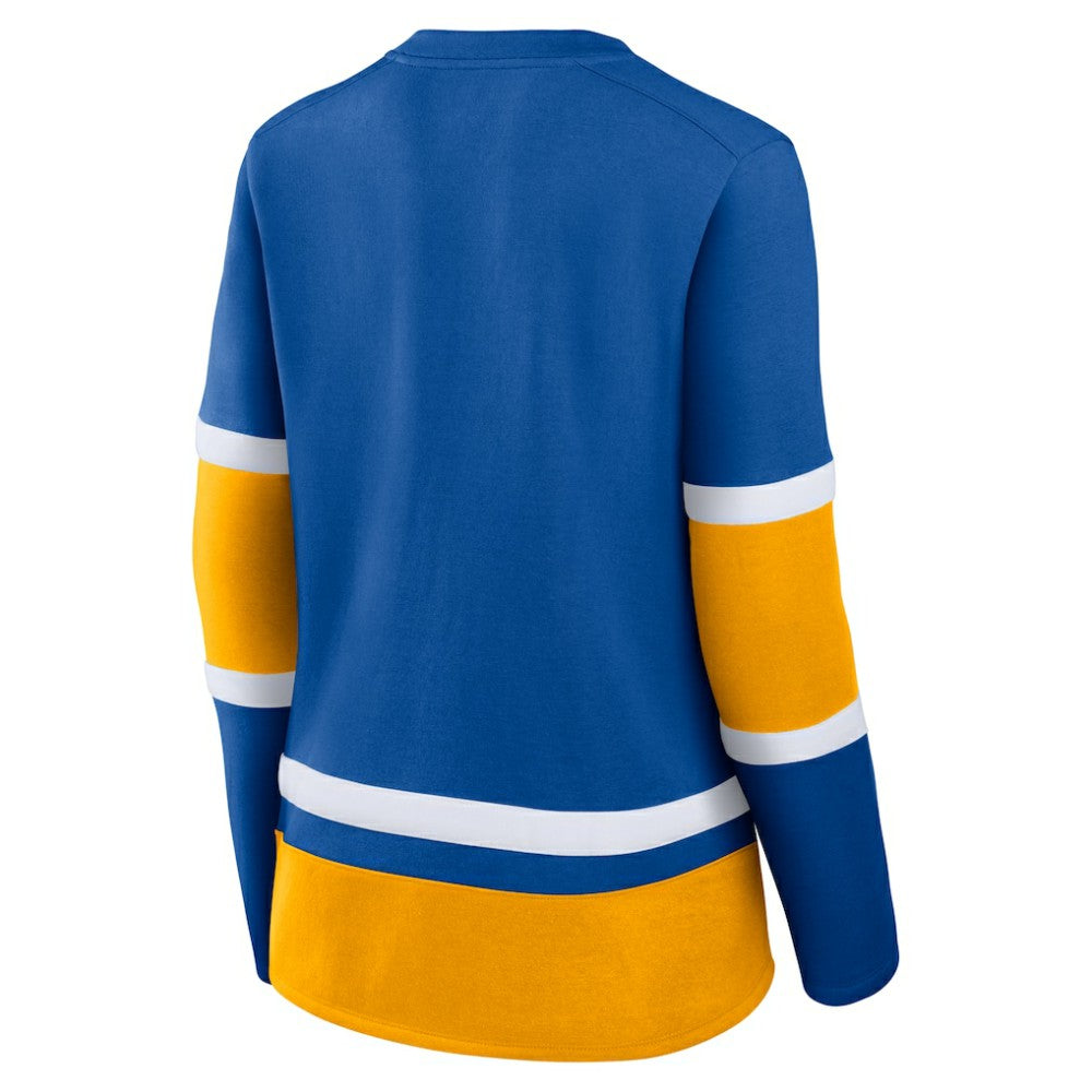 St. Louis Blues Fanatics Women's Prime Time Lace-Up Long Sleeve T-Shirt - Blue | US 201190955
