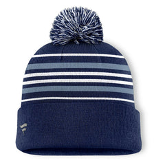 Dallas Cowboys Fundamental Striped Cuffed Knit Hat with Pom - Navy Hats