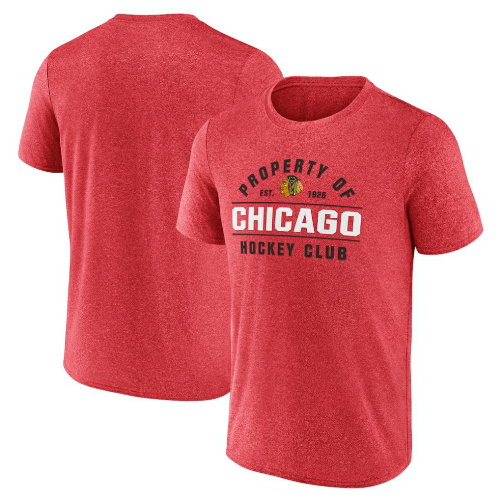 Chicago Blackhawks Fanatics Property Of T-Shirt - Heather Red | US 201190994