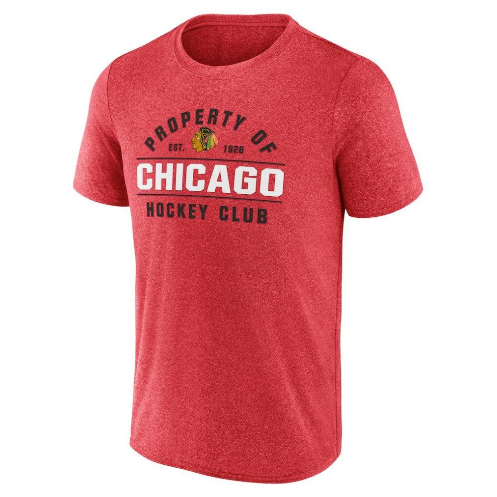 Chicago Blackhawks Fanatics Property Of T-Shirt - Heather Red | US 201190994