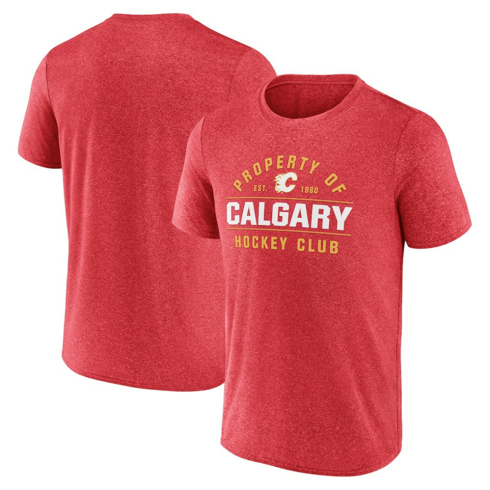 Calgary Flames Fanatics Property Of T-Shirt - Heather Red | US 201190996