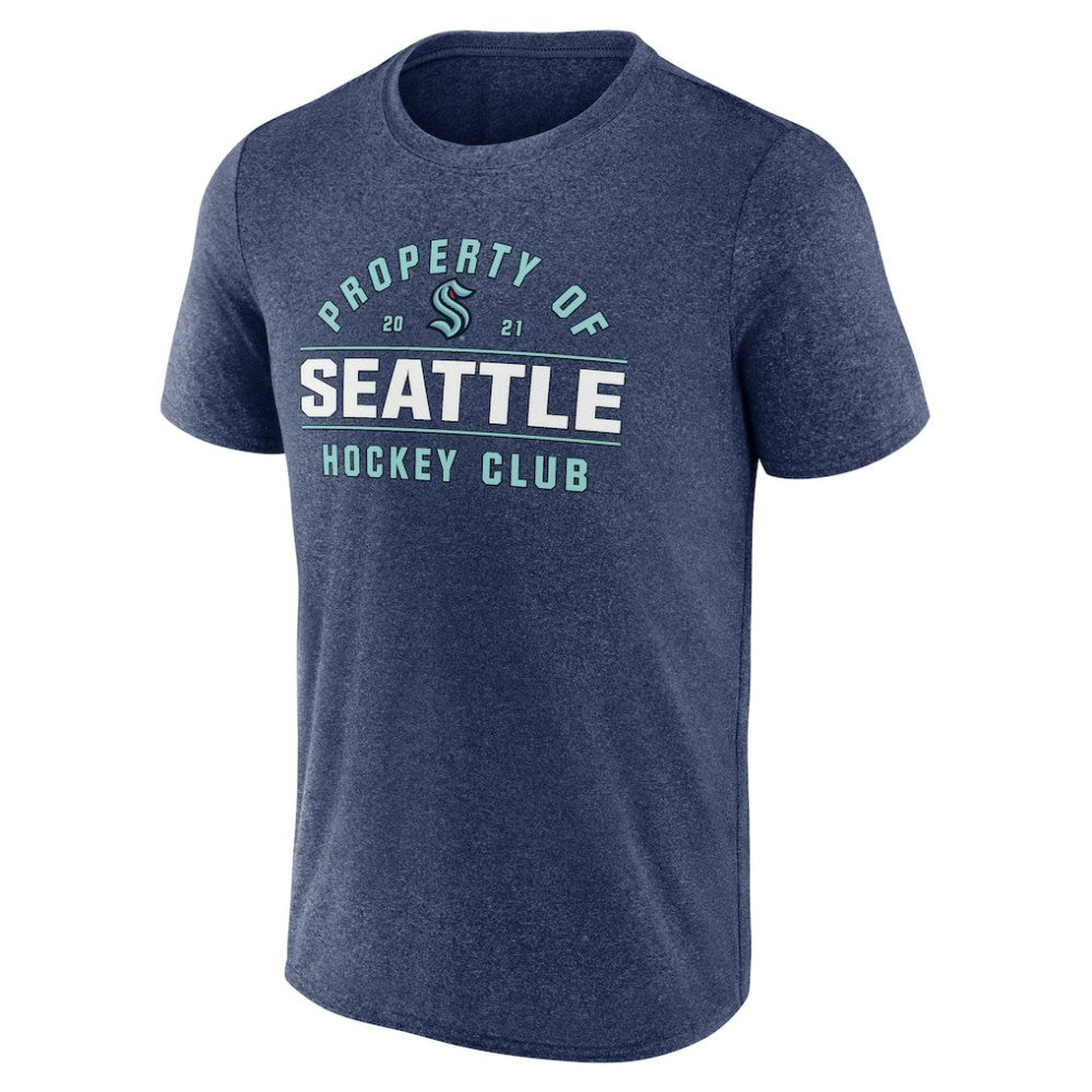 Seattle Kraken Fanatics Property Of T-Shirt - Heather Deep Sea Blue | US 201191012