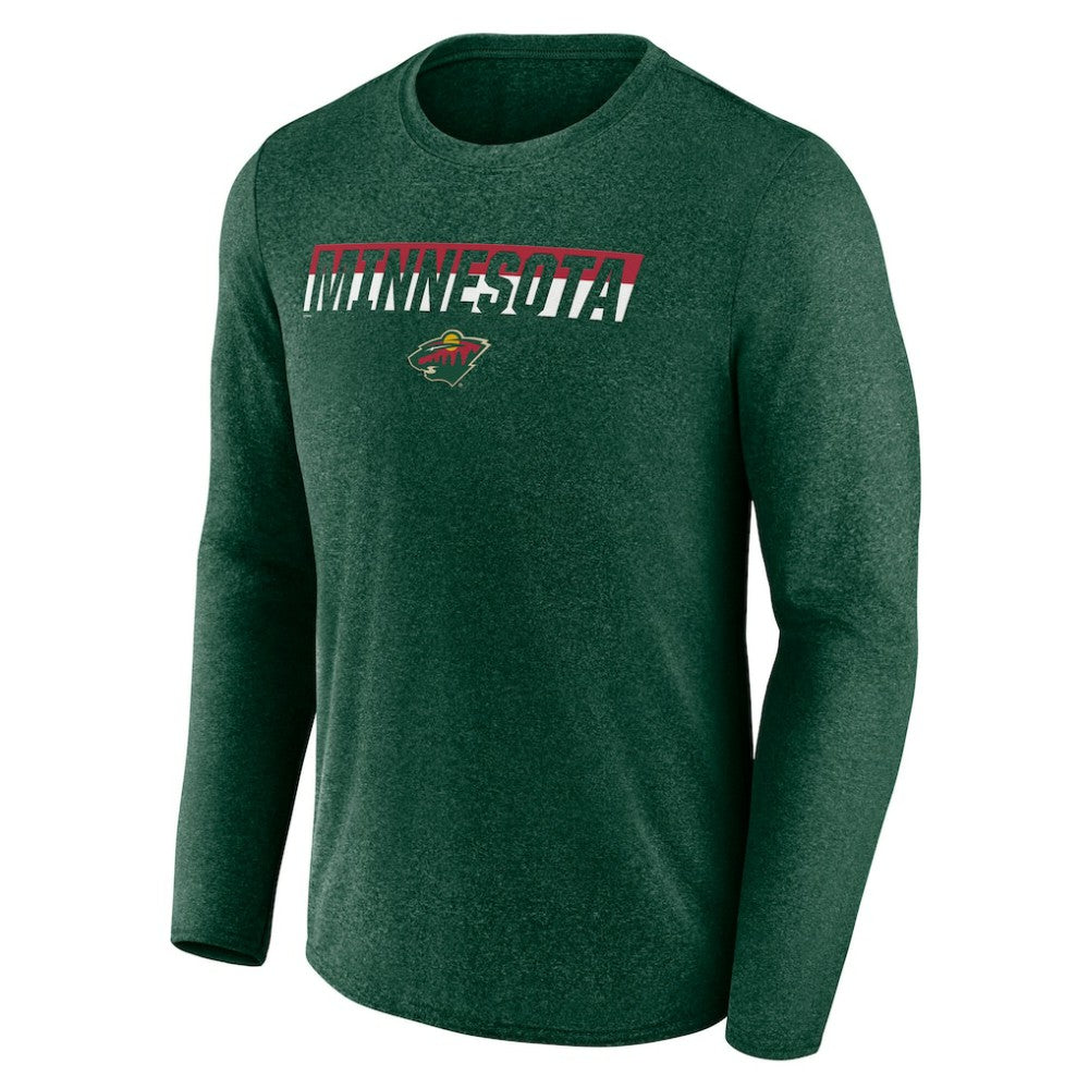 Minnesota Wild Fanatics Transition Long Sleeve T-Shirt - Heather Green | US 201191076