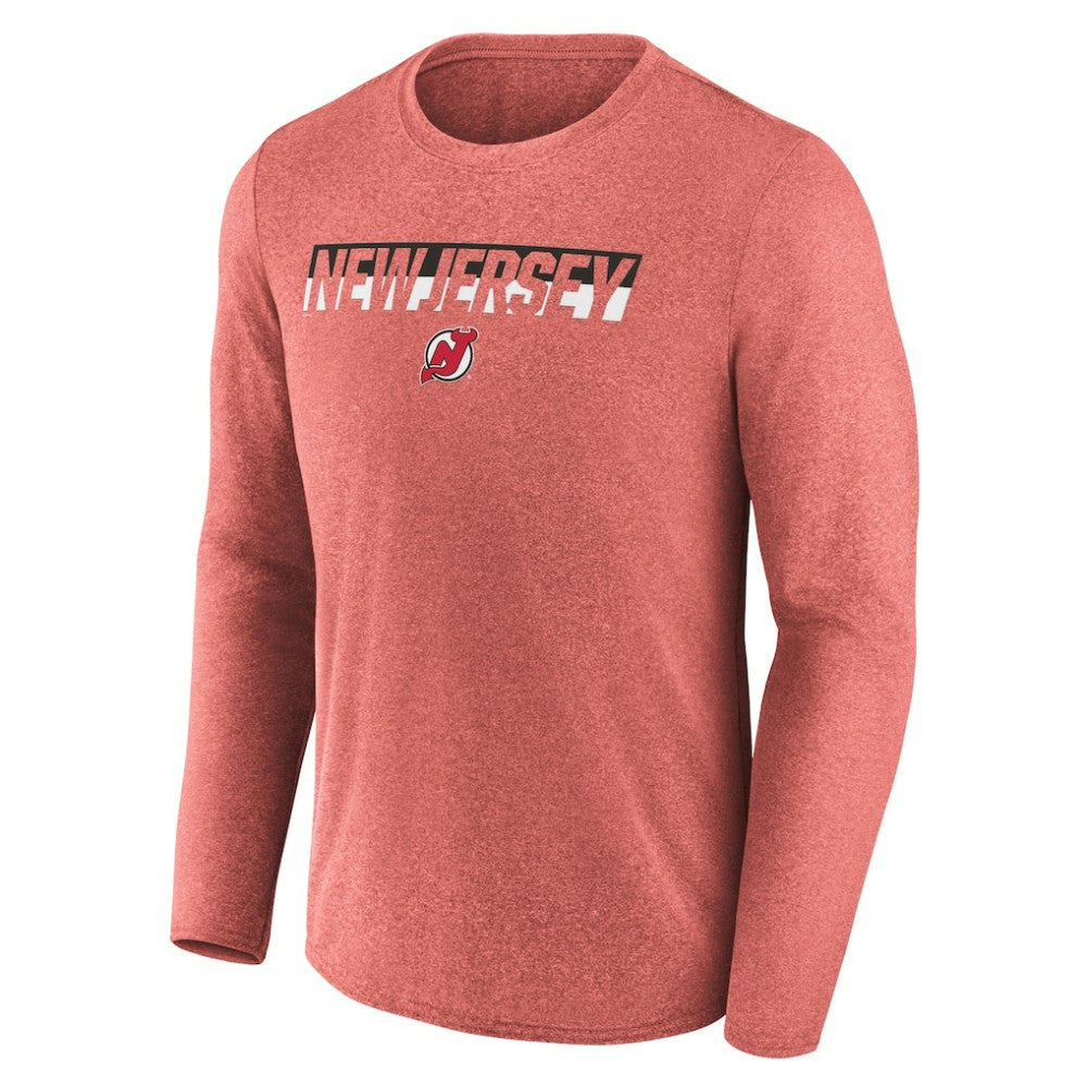 New Jersey Devils Fanatics Transition Long Sleeve T-Shirt - Heather Red | US 201191079